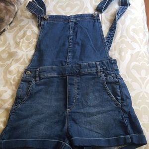Blue shorts overalls